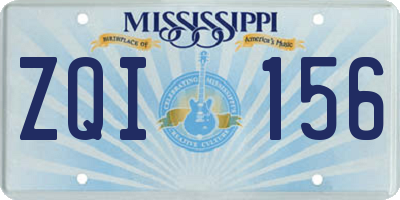 MS license plate ZQI156