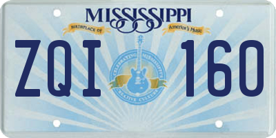 MS license plate ZQI160