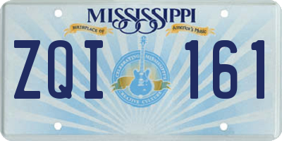 MS license plate ZQI161