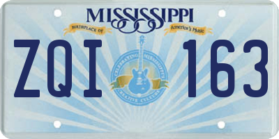 MS license plate ZQI163