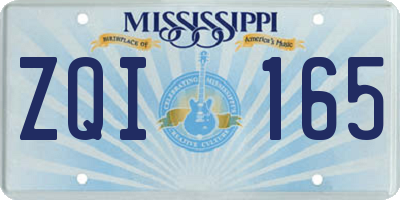 MS license plate ZQI165