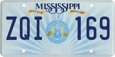 MS license plate ZQI169