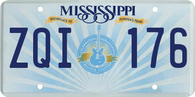 MS license plate ZQI176