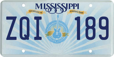 MS license plate ZQI189