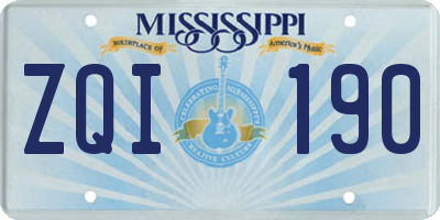 MS license plate ZQI190