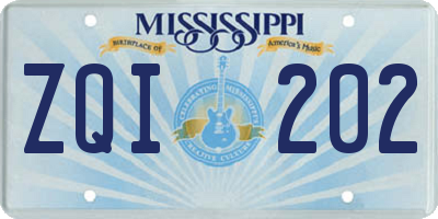 MS license plate ZQI202