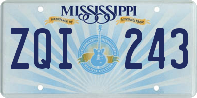 MS license plate ZQI243