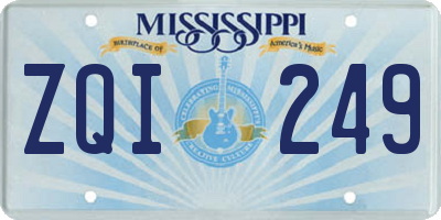 MS license plate ZQI249