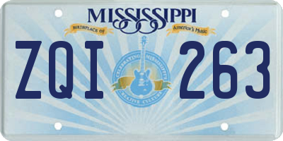 MS license plate ZQI263