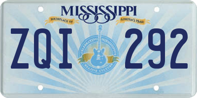 MS license plate ZQI292