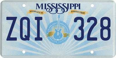 MS license plate ZQI328