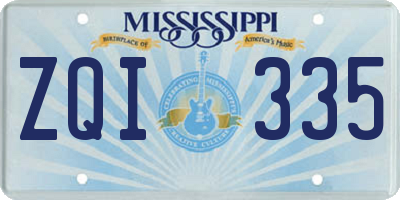 MS license plate ZQI335