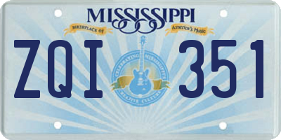 MS license plate ZQI351