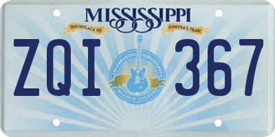 MS license plate ZQI367