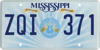 MS license plate ZQI371