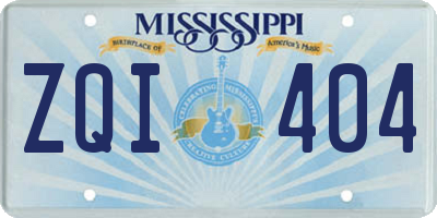 MS license plate ZQI404