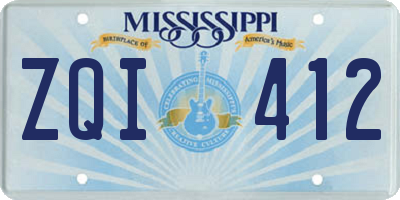 MS license plate ZQI412