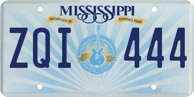 MS license plate ZQI444