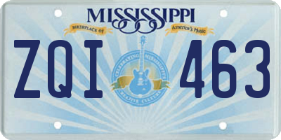 MS license plate ZQI463