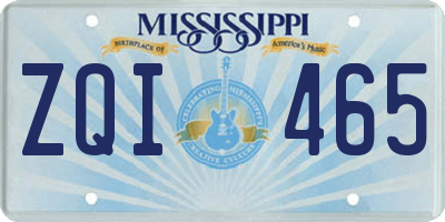 MS license plate ZQI465