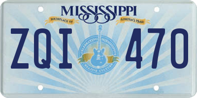 MS license plate ZQI470