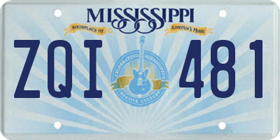 MS license plate ZQI481