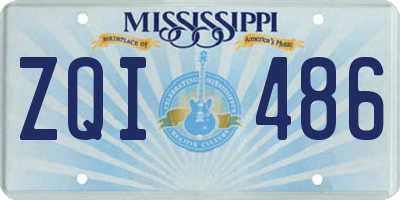 MS license plate ZQI486