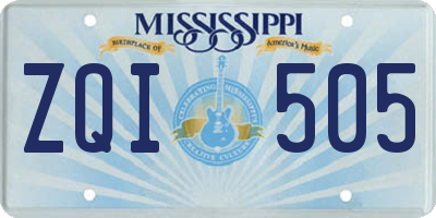 MS license plate ZQI505