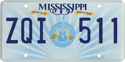 MS license plate ZQI511