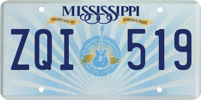 MS license plate ZQI519