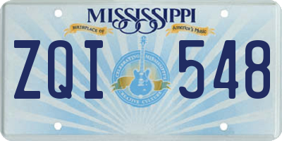 MS license plate ZQI548