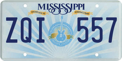 MS license plate ZQI557