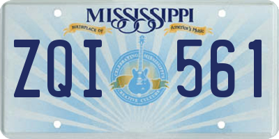 MS license plate ZQI561