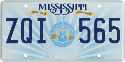 MS license plate ZQI565