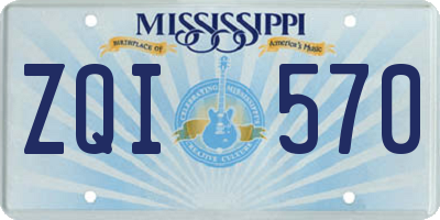 MS license plate ZQI570