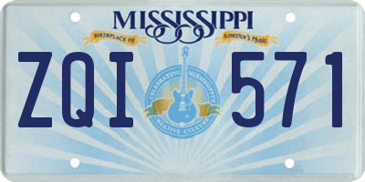 MS license plate ZQI571