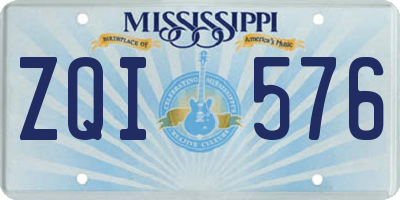 MS license plate ZQI576