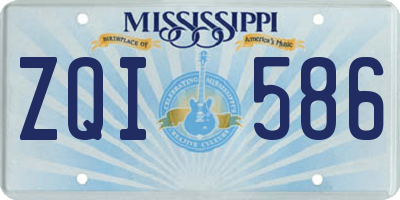 MS license plate ZQI586