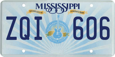 MS license plate ZQI606