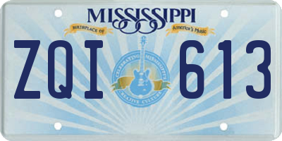 MS license plate ZQI613