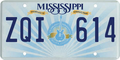 MS license plate ZQI614