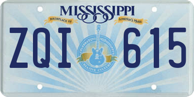 MS license plate ZQI615