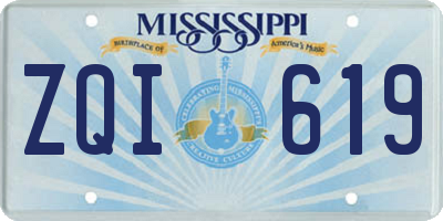 MS license plate ZQI619