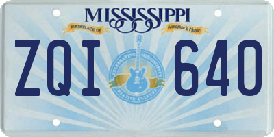 MS license plate ZQI640