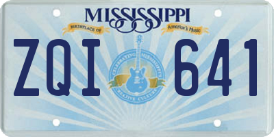 MS license plate ZQI641