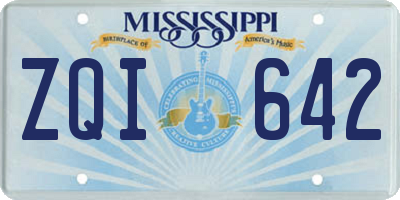 MS license plate ZQI642