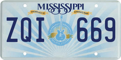 MS license plate ZQI669