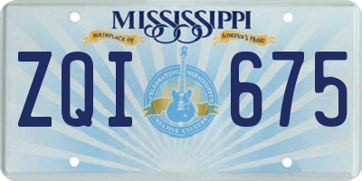 MS license plate ZQI675