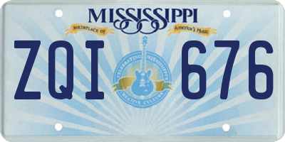 MS license plate ZQI676