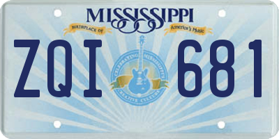 MS license plate ZQI681